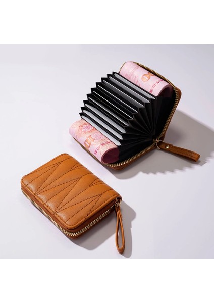 Sarı Yeni Kadın Süper Ince Yumuşak Cüzdan Kredi Kartı Anti-Mıknatıslığı Giderici Çanta Kart Sahipleri Moda Kadın Fermuar Çoklu Kart Büyük Kapasiteli (Yurt Dışından) indirimleri