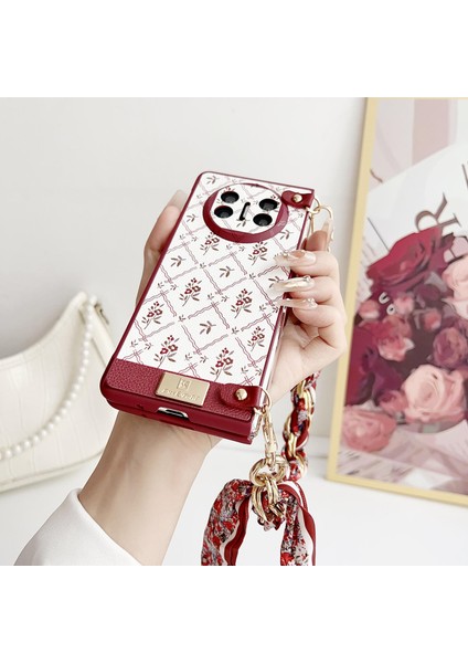 Huawei Mate X5 Için Şans Çiçeği Desenli Askı Kılıfı (Yurt Dışından) fırsatları