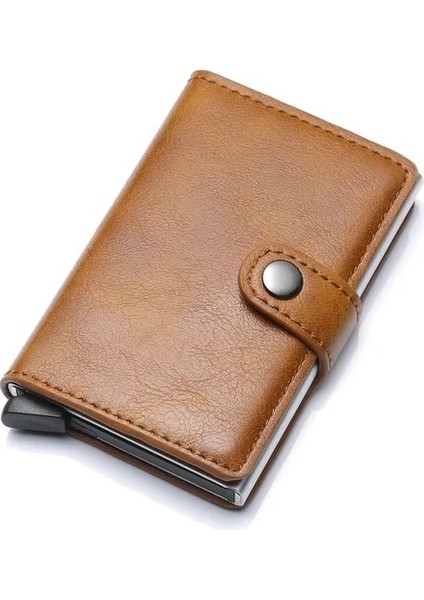 Kahverengi Yeni Rfid Mini Erkek Kart Cüzdan Yüksek Kaliteli Karbon Fiber Kart Sahibinin Küçük Erkek Cüzdan Ince Para Çantası Erkek Çantalar (Yurt Dışından)