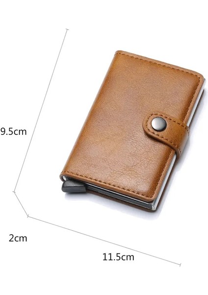 Kahverengi Yeni Rfid Mini Erkek Kart Cüzdan Yüksek Kaliteli Karbon Fiber Kart Sahibinin Küçük Erkek Cüzdan Ince Para Çantası Erkek Çantalar (Yurt Dışından) modelleri