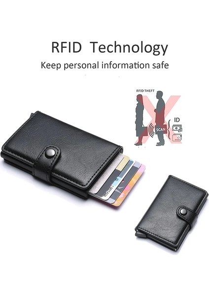Kahverengi Yeni Rfid Mini Erkek Kart Cüzdan Yüksek Kaliteli Karbon Fiber Kart Sahibinin Küçük Erkek Cüzdan Ince Para Çantası Erkek Çantalar (Yurt Dışından) fırsatları