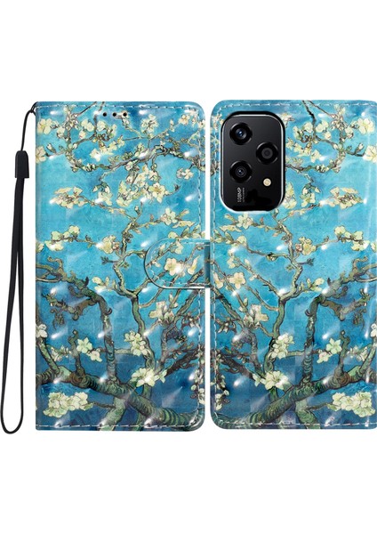 Honor 200 Lite Global Için 3D Desenli Pu Telefon Kılıfı (Yurt Dışından)