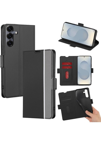 Samsung Galaxy S25 5g Için Twill Dokulu Pu Kılıf (Yurt Dışından)