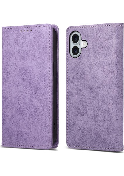 iPhone 16 Plus Için Renkli Manyetik Deri Kılıf (Yurt Dışından)