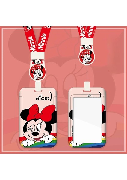 Y4 Disney Karikatür Mickey Mouse Minnie Ölçeklenebilir Kart Sahipleri Anime Taşınabilir Öğrenci Otobüsü Kimlik Kartı Kart Kılıfı Halter Halat Doğum Günü Hediyesi (Yurt Dışından) fırsatları