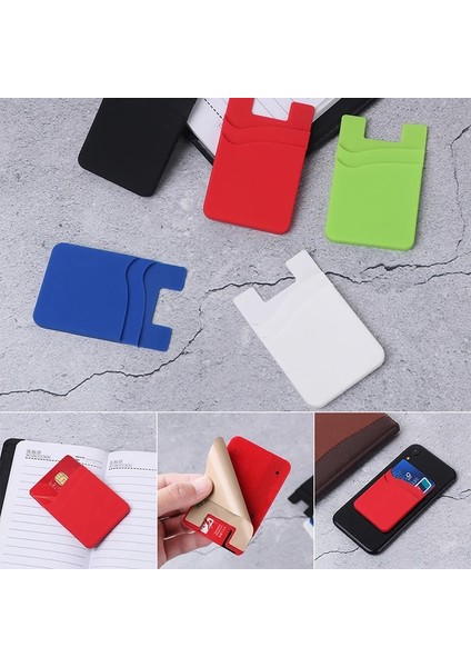 Lacivert Yapışkanlı Etiket Telefon Arka Kapak Kimlik Kartı Cüzdan Cebi Çift Katmanlı Silikon Cep Telefonu Arka Cebi Kart Tutucu Kılıf Kılıfı (Yurt Dışından) indirimleri