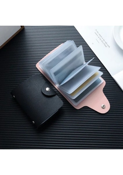24 Bit Siyah App Blog Kadın Erkek Kimlik Kredi Kartvizitlik Cüzdan Pasaport Kapağı Kart Çantası Kılıf Femme Kadın Erkek Carteira Mujer Çanta (Yurt Dışından)