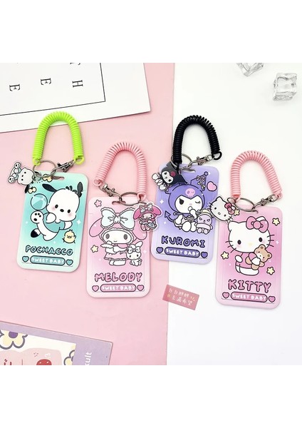 20 Sanrio Hello Kitty Kart Sahibinin Kız Öğrenci Karikatür Melody Kuromi Pvc Sürgülü Kapak Anti-Mıknatıslığı Giderme Çok Fonksiyonlu Kart Kılıfı (Yurt Dışından) indirimleri