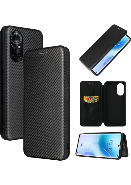 Huawei Nova 8 5g Karbon Fiber Manyetik Pu Kılıf Için (Yurt Dışından)