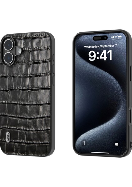iPhone 16 Için Abe Timsah Dokulu Kılıf (Yurt Dışından)