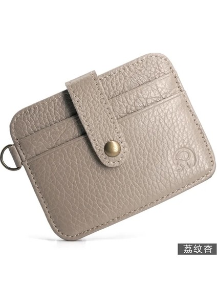 I 100% Dana Derisi Kredi Kartı Tutucu Kadın Erkek Mini Ince Cüzdan Küçük Bozuk Para Cüzdanı Banka Kimlik Kartı Durumda Paket Kese Kart Sahibinin (Yurt Dışından)