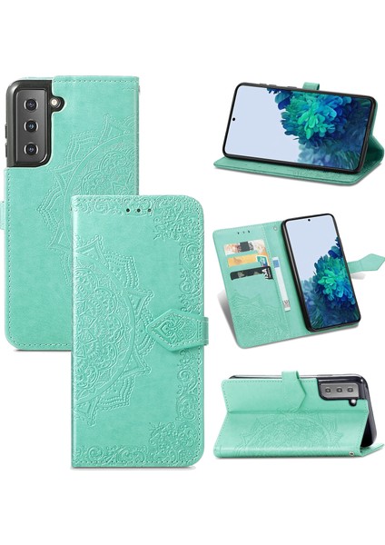 Samsung Galaxy S22+ 5g Için Mandala Çiçek Deri Kılıf (Yurt Dışından)