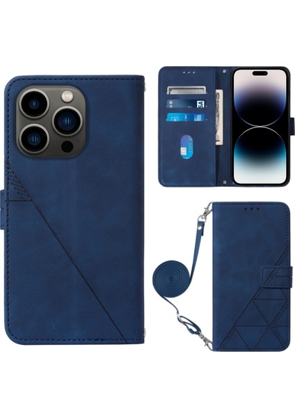 iPhone 14 Pro Için Crossbody Deri Kılıf (Yurt Dışından)