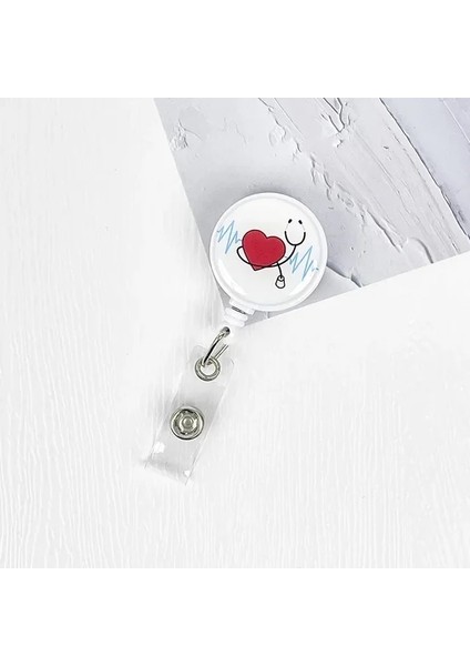 No.3 Sevimli Yaka Kartı Makarası Geri Çekilebilir Tıbbi Işçi Çalışma Kartı Klibi Kimlik Etiketi Tutucu Diş Hekimi Doktor Hemşire Kimlik Kartı Ofis Malzemeleri (Yurt Dışından)