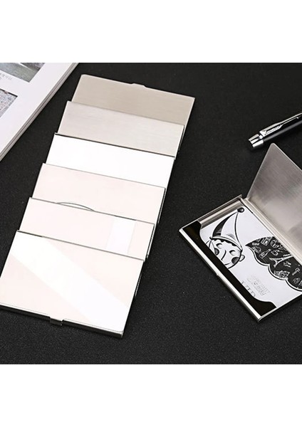 1 Adet Yaratıcı Kartvizit Kutusu Paslanmaz Çelik Metal Kapaklı Kredi Kartı Kartvizitlik Kart Metal Cüzdan Erkekler Cep Kart Kutusu (Yurt Dışından) modelleri