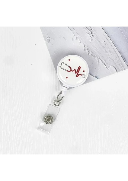 No.6 Sevimli Yaka Kartı Makarası Geri Çekilebilir Tıbbi Çalışan Çalışma Kartı Klibi Kimlik Etiketi Tutucu Diş Hekimi Doktor Hemşire Kimlik Kartı Ofis Malzemeleri (Yurt Dışından)