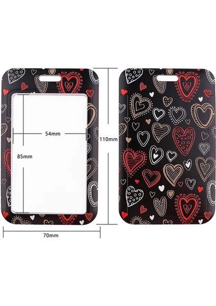 4 No String 1 Adet Öğrenci Otobüsü Kimlik Kartı Koruyucu Kapak Geçiş Erişim Kartı Kol Boyunlu Kadın Sevimli Renkli Kalp Kordon Kart Tutucu Kılıf (Yurt Dışından)