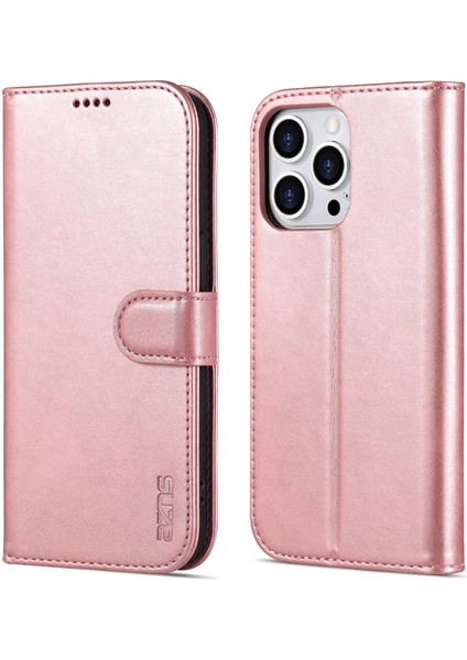 iPhone 14 Pro Max Için Skin Fe Buzağı Dokusu Pu Kılıf (Yurt Dışından)