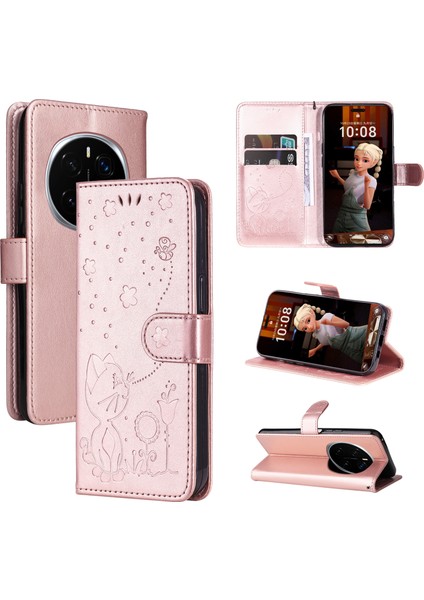 Honor Magic7 Pro Için Kedi Arı Pu Kılıf (Yurt Dışından)