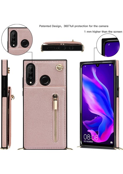 Huawei P30 Için Çapraz Vücut Fermuar Tpu + Pu Arka Kılıf (Yurt Dışından) fiyatları