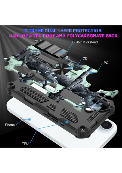 iPhone 16 Plus Için Kamuflaj Tpu + Pc Telefon Kılıfı (Yurt Dışından) indirimleri
