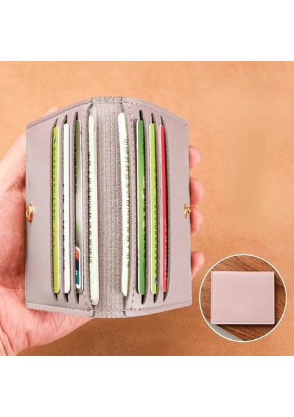 Açık Mor Ultra-Ince Kadın Erkek Kredi Kartı Çantası Küçük Banka Kartı Iş Kimlik Kartı Tutucu Cüzdan Erkek Basit Kartlıklı Cüzdan Çanta (Yurt Dışından)