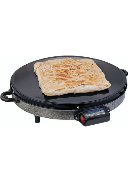 50 cm Termostatlı Elektrikli Katmer ve Gözleme Tavası - Emaye Gövde, Bakalit Tutamak, Ayarlanabilir Sıcaklık, Enerji Tasarrufu