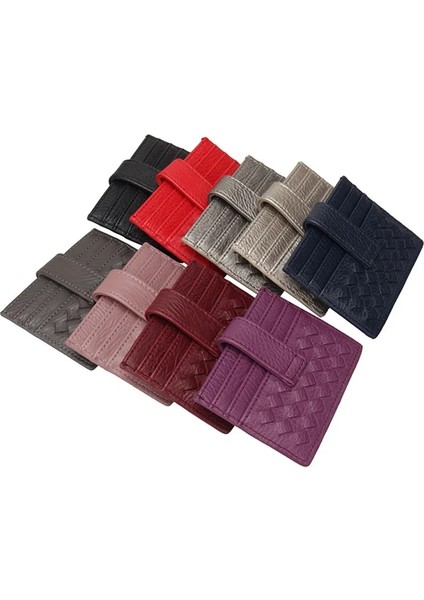 Tatanyum Gri Kadın Dokuma Kart Tutucu Kadın Kart Paketi Nakit Cep Kapakları Küçük Kimlik Kredi Kartı Cüzdanı (Yurt Dışından) fiyatları