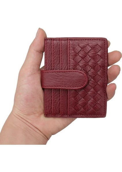 Tatanyum Gri Kadın Dokuma Kart Tutucu Kadın Kart Paketi Nakit Cep Kapakları Küçük Kimlik Kredi Kartı Cüzdanı (Yurt Dışından) fırsatları