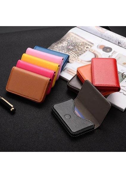 Mavi Yeni Varış Yüksek Dereceli Pu Deri + Paslanmaz Çelik Erkek/kadın Kredi Banka Kartı Durumda Metal Kart Kutusu Manyetik Kartvizitlik (Yurt Dışından) fiyatları