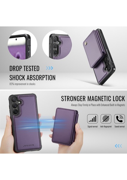 Samsung Galaxy S24 Fe 5g Için Manyetik Kart Çantası Pu Kılıf (Yurt Dışından) modelleri