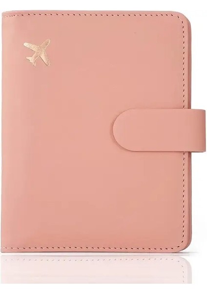 Pembe Pasaport Kapağı Pu Deri Erkek Kadın Kredi Kartı Tutucu Kılıf Cüzdan Koruyucu Kapak Kılıf Seyahat Pasaport Tutucu Kalemlik (Yurt Dışından)