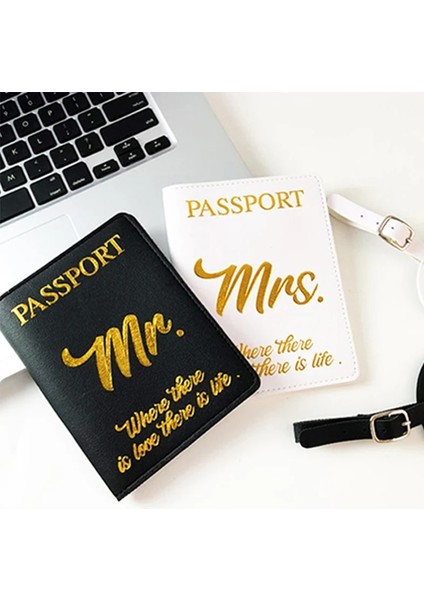 Stil 4 Çift Pasaport Klasörü Pasaport Kapağı Bagaj Etiketi Seyahat Belge Çantası Düğün Hediyesi Mr Mrs Mektup Baskı Basit Pu Seyahat Çantası (Yurt Dışından) fiyatları