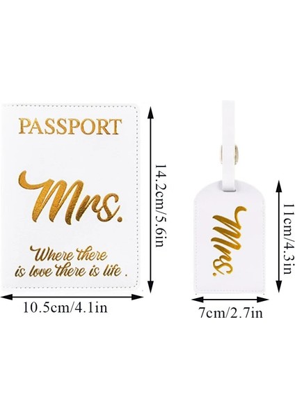Stil 4 Çift Pasaport Klasörü Pasaport Kapağı Bagaj Etiketi Seyahat Belge Çantası Düğün Hediyesi Mr Mrs Mektup Baskı Basit Pu Seyahat Çantası (Yurt Dışından) fırsatları