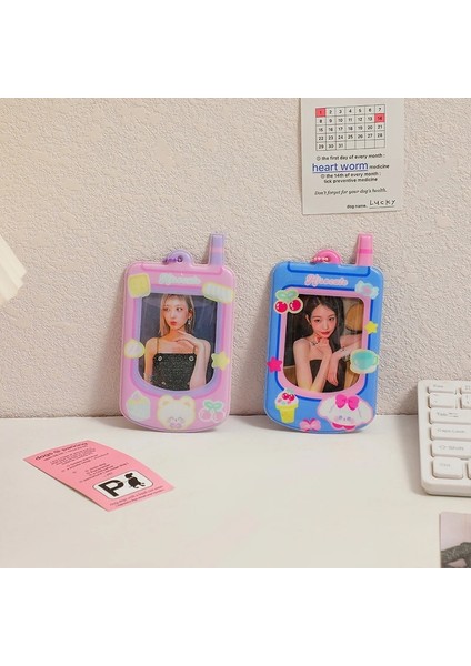 B-Mavi Şeffaf Fotocard Tutucu Ins Cep Telefonu Şekli Fotoğraf Kartı Tutucu Karikatür Idol Fotoğraf Koruyucu Ekran Otobüs Kartı Öğrenci (Yurt Dışından) fırsatları