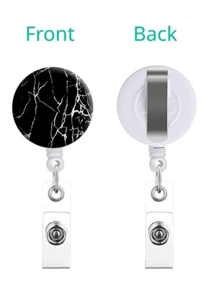 Siyah (1 Adet) Kimlik Etiketi Için Ebru Rozeti Makarası Geri Çekilebilir Uzunluk Yaka Kartı Tutucu Aksesuarları Klipler Çalışma Izni Çalışan Geçiş Kartı Makaraları (Yurt Dışından)