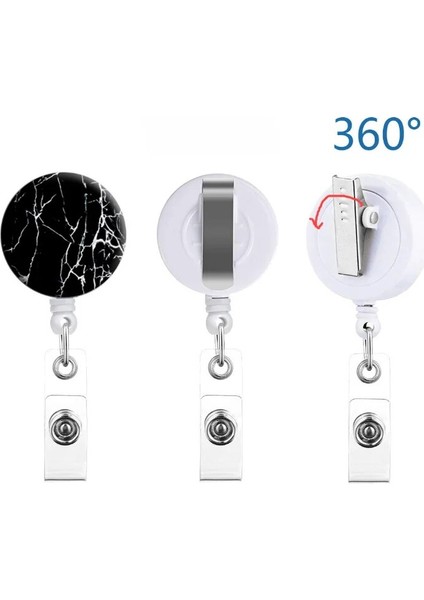 Siyah (1 Adet) Kimlik Etiketi Için Ebru Rozeti Makarası Geri Çekilebilir Uzunluk Yaka Kartı Tutucu Aksesuarları Klipler Çalışma Izni Çalışan Geçiş Kartı Makaraları (Yurt Dışından) modelleri