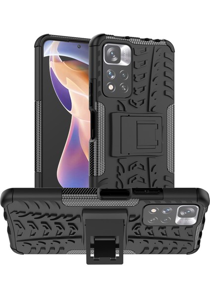 Xiaomi Redmi Note 11 Pro (Çin) Için Lastik Dokusu Tpu + Pc Kılıfı (Yurt Dışından)