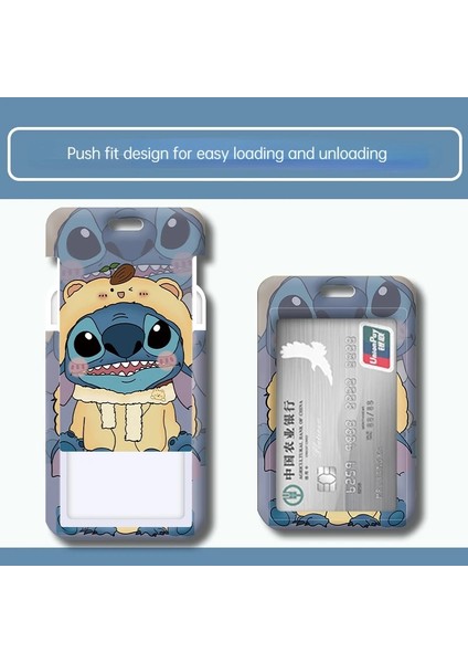 5-C Disney Anime Dikiş Kart Tutucu Sevimli Asılı Boyun Uzun Halat Kart Kapağı Öğrenci Kimlik Kartı Otobüs Kartı Kol Rozeti Tutucu Çocuklar Hediye (Yurt Dışından) fırsatları