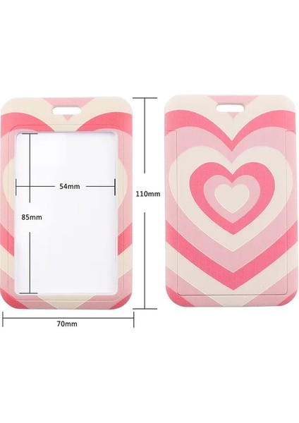 3 No String 1 Adet Öğrenci Otobüsü Kimlik Kartı Koruyucu Kapak Geçiş Erişim Kartı Kol Boyunlu Kadın Sevimli Renkli Kalp Kordon Kart Tutucu Kılıf (Yurt Dışından)