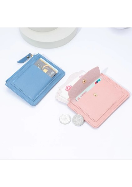 5C1Z Pembe Pu Kimlik Kartı Tutucu Şeker Renk Banka Kredi Kartı Kutusu Çok Yuvalı Ince Kart Durumda Cüzdan Kadın Erkek Kart Kapağı Minimalist Çanta Paraları (Yurt Dışından) fiyatları