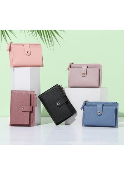 5C1Z Pembe Pu Kimlik Kartı Tutucu Şeker Renk Banka Kredi Kartı Kutusu Çok Yuvalı Ince Kart Durumda Cüzdan Kadın Erkek Kart Kapağı Minimalist Çanta Paraları (Yurt Dışından) fırsatları