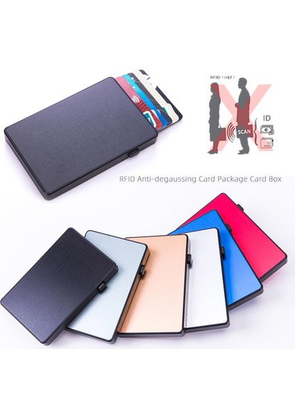 Siyah Renkli Ince Erkek Alüminyum + Plastik Rfid Kart Cüzdanı Ince Pop Up Kimlik Rfid Kart Sahibinin Adam Için Metal Kart Kutusu Kadınlar Için Kadın (Yurt Dışından) modelleri