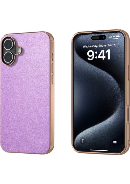 iPhone 16 Için Ectroplat Glitter Pu Kılıf (Yurt Dışından)