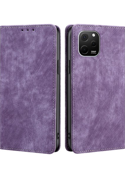 Huawei Nova Y61 Için Manyetik Deri Telefon Kılıfı (Yurt Dışından)