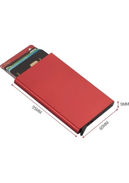 Kırmızı Yeni Anti-Hırsızlık Kimliği Alüminyum Cüzdan Kılıfı Kredi Kartı Tutucu Mini Rfid Cüzdan Otomatik Pop Up Banka Kartı Kılıfı (Yurt Dışından) modelleri
