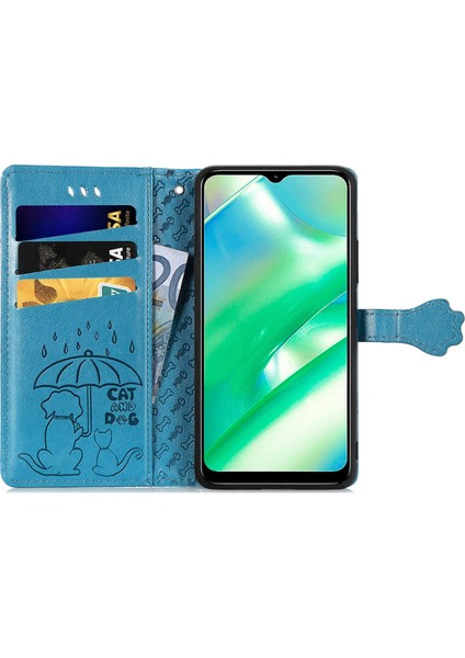 Realme C33 Için Kedi ve Köpek Kabartmalı Deri Kılıf (Yurt Dışından) modelleri
