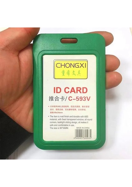 Yeşil 1 Adet Plastik Kart Kapağı Iş Rozeti Kimlik Kredi Kartı Tutucu Koruyucu Kılıf Moda Öğrenci Otobüsü Kimlik Kartı Kapak Tutucu Çanta Kılıfı (Yurt Dışından)