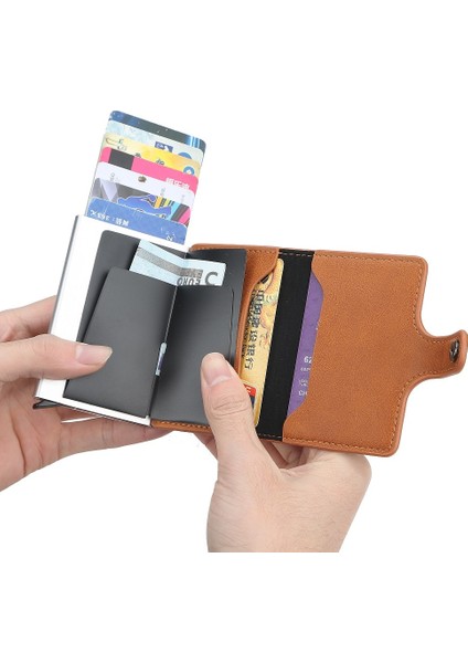 9129 Kırmızı Yeni Otomatik Cüzdan Alüminyum Alaşımlı Kart Kılıfı Anti-Mıknatıslığı Giderme Anti-Hırsızlık Rfid Alüminyum Banka Kredi Kartı (Yurt Dışından) fiyatları