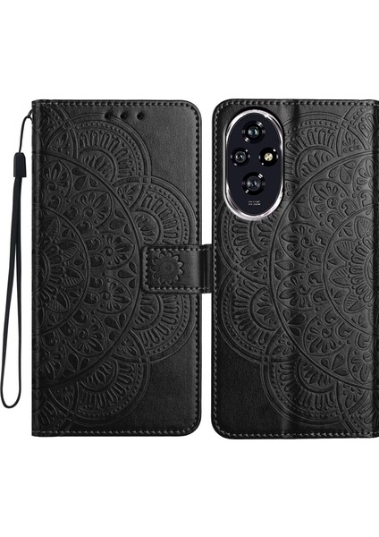Honor 200 Için Çiçek Kabartmalı Pu Kılıf (Yurt Dışından)